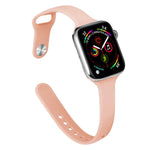 Schlankes Silikon-Ersatzarmband für Apple Watch Series, 7 45 mm / 6&SE&5&4 44 mm / 3&2&1 42 mm