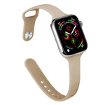 Schlankes Silikon-Ersatzarmband für Apple Watch Series, 7 45 mm / 6&SE&5&4 44 mm / 3&2&1 42 mm