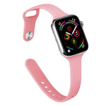 Schlankes Silikon-Ersatzarmband für Apple Watch Series, 7 45 mm / 6&SE&5&4 44 mm / 3&2&1 42 mm