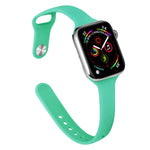 Schlankes Silikon-Ersatzarmband für Apple Watch Series, 7 45 mm / 6&SE&5&4 44 mm / 3&2&1 42 mm