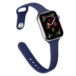 Schlankes Silikon-Ersatzarmband für Apple Watch Series, 7 45 mm / 6&SE&5&4 44 mm / 3&2&1 42 mm