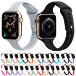 Schlankes Silikon-Ersatzarmband für Apple Watch Series, 7 45 mm / 6&SE&5&4 44 mm / 3&2&1 42 mm