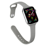 Schlankes Silikon-Ersatzarmband für Apple Watch Series 7 (41 mm), 6, SE, 5 und 4 (40 mm) sowie 3, 2 und 1 (38 mm)