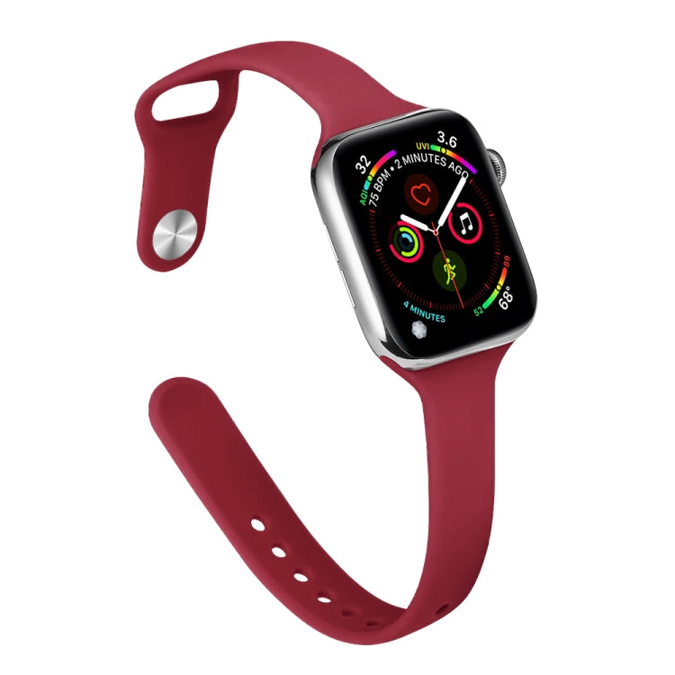 Schlankes Silikon-Ersatzarmband für Apple Watch Series 7 (41 mm), 6, SE, 5 und 4 (40 mm) sowie 3, 2 und 1 (38 mm)