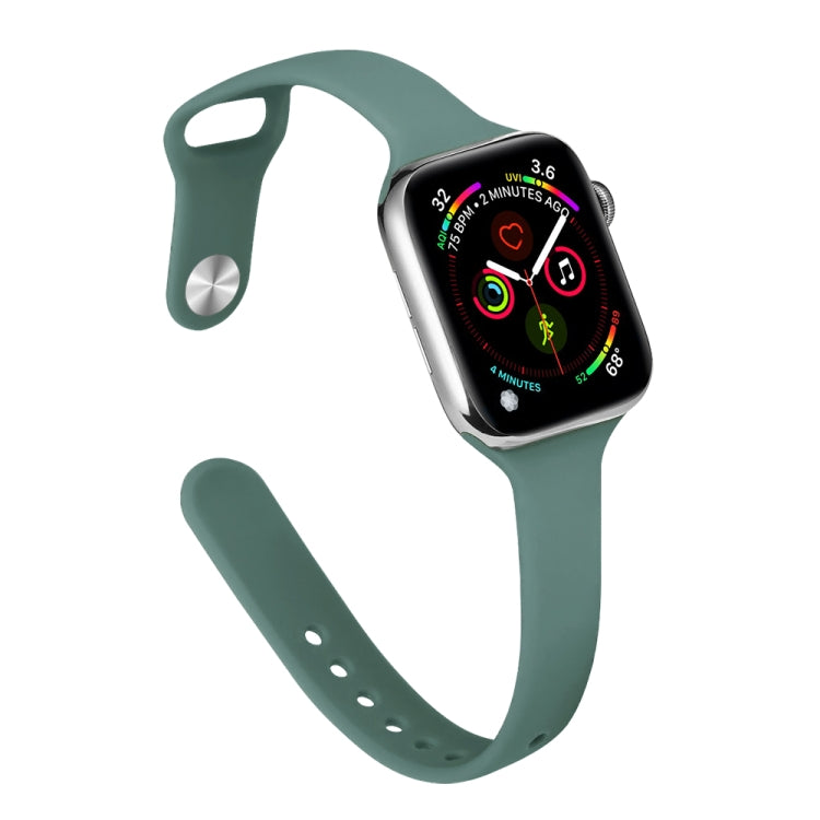 Schlankes Silikon-Ersatzarmband für Apple Watch Series 7 (41 mm), 6, SE, 5 und 4 (40 mm) sowie 3, 2 und 1 (38 mm)