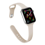 Schlankes Silikon-Ersatzarmband für Apple Watch Series 7 (41 mm), 6, SE, 5 und 4 (40 mm) sowie 3, 2 und 1 (38 mm)
