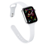 Schlankes Silikon-Ersatzarmband für Apple Watch Series 7 (41 mm), 6, SE, 5 und 4 (40 mm) sowie 3, 2 und 1 (38 mm)