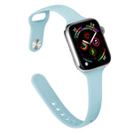 Schlankes Silikon-Ersatzarmband für Apple Watch Series 7 (41 mm), 6, SE, 5 und 4 (40 mm) sowie 3, 2 und 1 (38 mm)