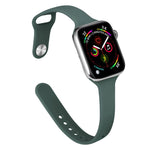 Schlankes Silikon-Ersatzarmband für Apple Watch Series 7 (41 mm), 6, SE, 5 und 4 (40 mm) sowie 3, 2 und 1 (38 mm)