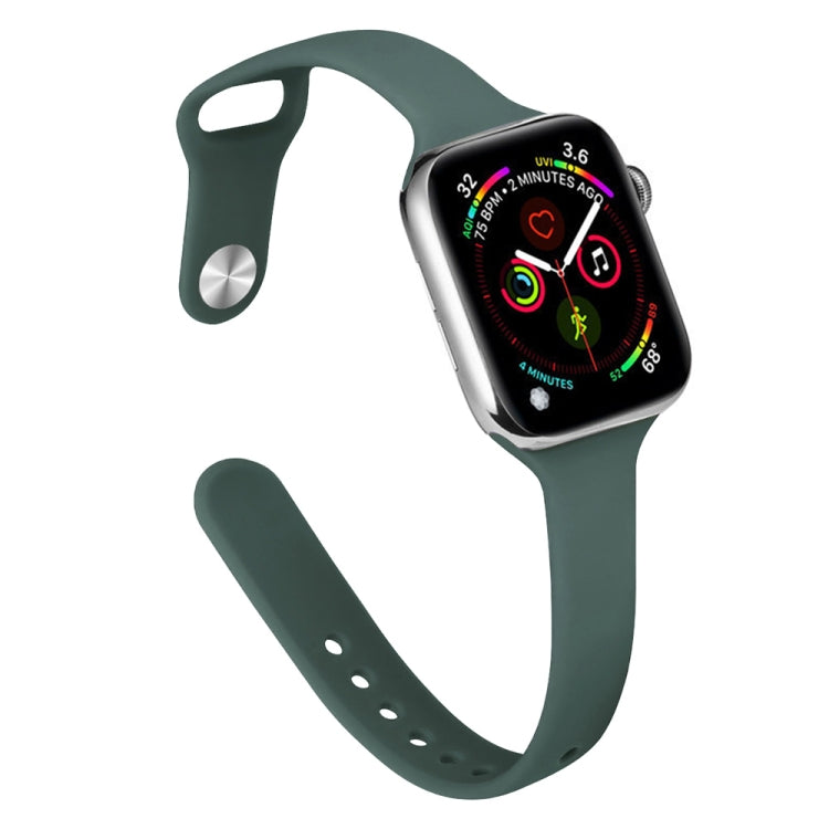 Schlankes Silikon-Ersatzarmband für Apple Watch Series 7 (41 mm), 6, SE, 5 und 4 (40 mm) sowie 3, 2 und 1 (38 mm)