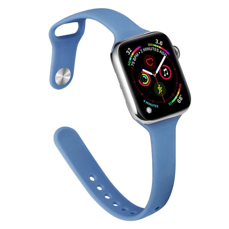Schlankes Silikon-Ersatzarmband für Apple Watch Series 7 (41 mm), 6, SE, 5 und 4 (40 mm) sowie 3, 2 und 1 (38 mm)