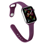 Schlankes Silikon-Ersatzarmband für Apple Watch Series 7 (41 mm), 6, SE, 5 und 4 (40 mm) sowie 3, 2 und 1 (38 mm)