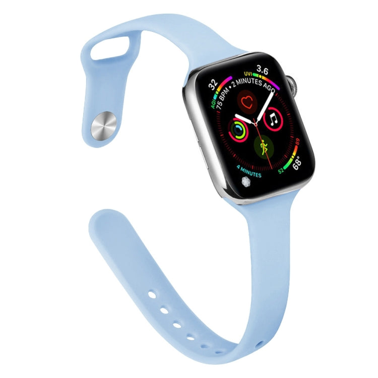 Schlankes Silikon-Ersatzarmband für Apple Watch Series 7 (41 mm), 6, SE, 5 und 4 (40 mm) sowie 3, 2 und 1 (38 mm)