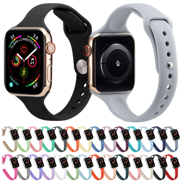 Schlankes Silikon-Ersatzarmband für Apple Watch Series 7 (41 mm), 6, SE, 5 und 4 (40 mm) sowie 3, 2 und 1 (38 mm)