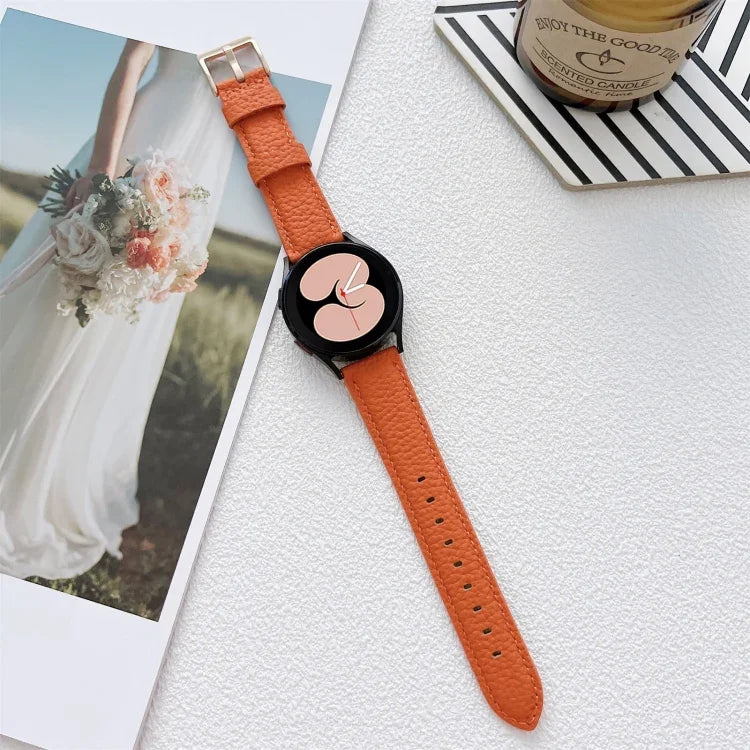 Uhrenarmband aus Leder mit Litschi-Textur, für Samsung Galaxy Watch4 40 mm / 44 mm