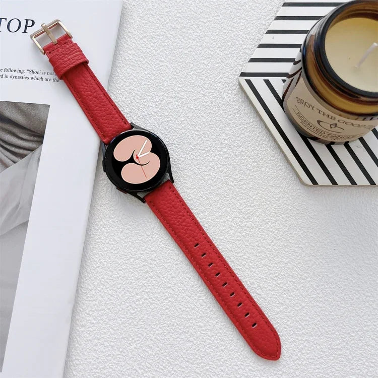 Uhrenarmband aus Leder mit Litschi-Textur, für Samsung Galaxy Watch4 40 mm / 44 mm