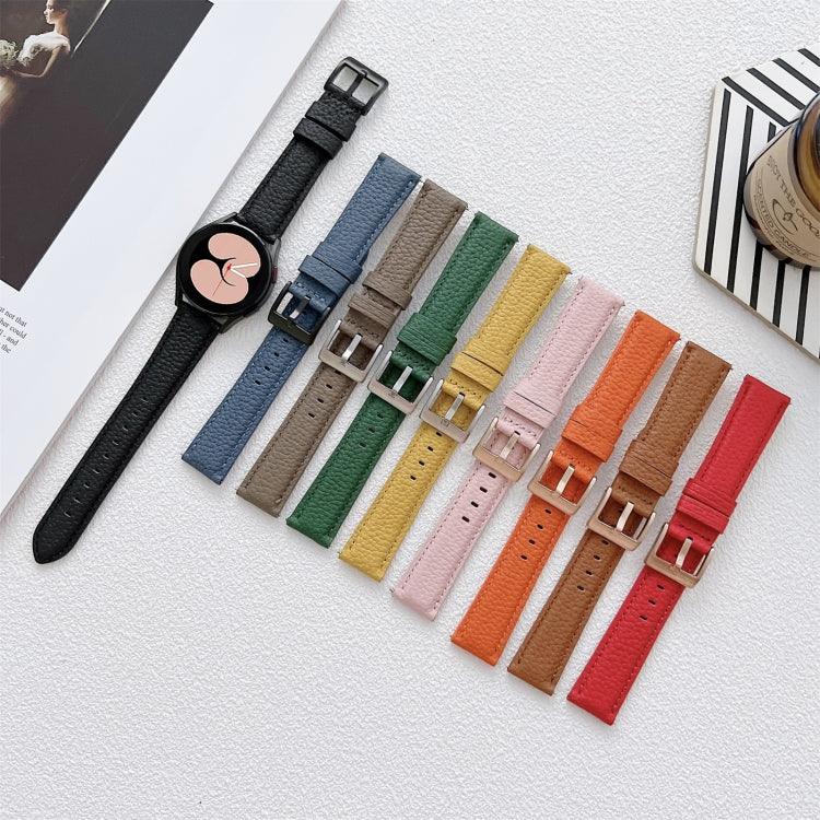 Uhrenarmband aus Leder mit Litschi-Textur, für Samsung Galaxy Watch4 40 mm / 44 mm