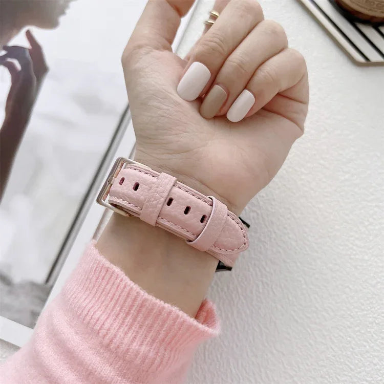 Uhrenarmband aus Leder mit Litschi-Textur, für Samsung Galaxy Watch4 40 mm / 44 mm