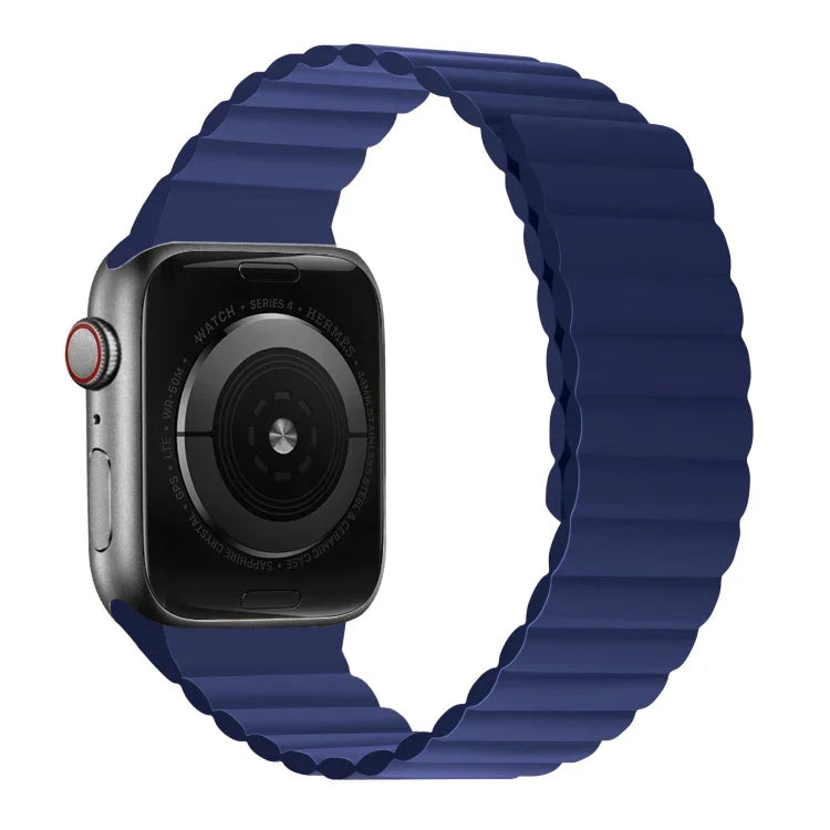 Silicone Magnetic Integrated Long Strap Watchband For Apple Watch Series, 7 41mm / 6&SE&5&4 40mm / 3&2&1 38mm, 7 45mm / 6&SE&5&4 44mm / 3&2&1 42mm