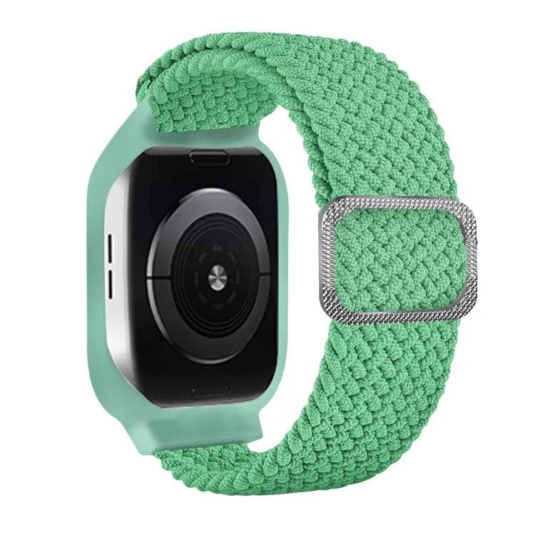 TPU-Rahmen mit integrierter Schnalle und geflochtenem Design als Ersatzarmband für Apple Watch Series 6, SE, 5 und 4 (40 mm), 3, 2 und 1 (38 mm), 6, SE, 5 und 4 (44 mm) sowie 3, 2 und 1 (42 mm).