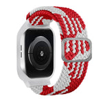 TPU Frame Buckle Braid Integrated Replacement Watchband For Apple Watch Series, 6 & SE & 5 & 4 40mm / 3 & 2 & 1 38mm, 6 & SE & 5 & 4 44mm / 3 & 2 & 1 42mm