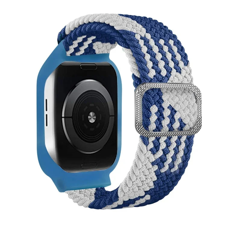 TPU Frame Buckle Braid Integrated Replacement Watchband For Apple Watch Series, 6 & SE & 5 & 4 40mm / 3 & 2 & 1 38mm, 6 & SE & 5 & 4 44mm / 3 & 2 & 1 42mm