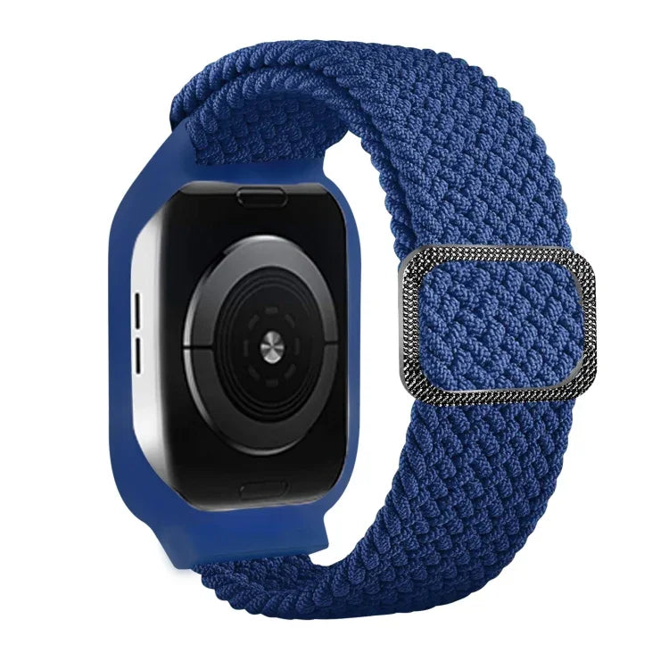 TPU Frame Buckle Braid Integrated Replacement Watchband For Apple Watch Series, 6 & SE & 5 & 4 40mm / 3 & 2 & 1 38mm, 6 & SE & 5 & 4 44mm / 3 & 2 & 1 42mm