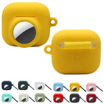 2 in 1 Stoßfest Vollschutz Silikon Schutzhülle Für AirPods 3 / AirTag 2. Generation / AirTag 1. Generation, Für AirPods 3 / AirTag