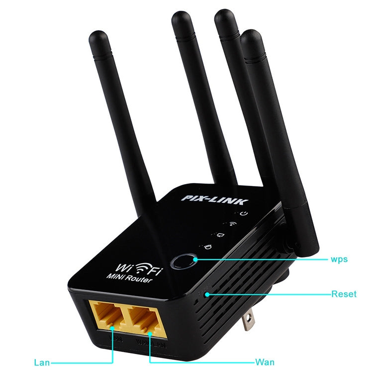 Drahtloser intelligenter WLAN-Router-Repeater mit 4 WLAN-Antennen, EU-Stecker Schwarz, EU-Stecker Weiß, UK-Stecker Schwarz, UK-Stecker Weiß, US-Stecker Schwarz, US-Stecker Weiß