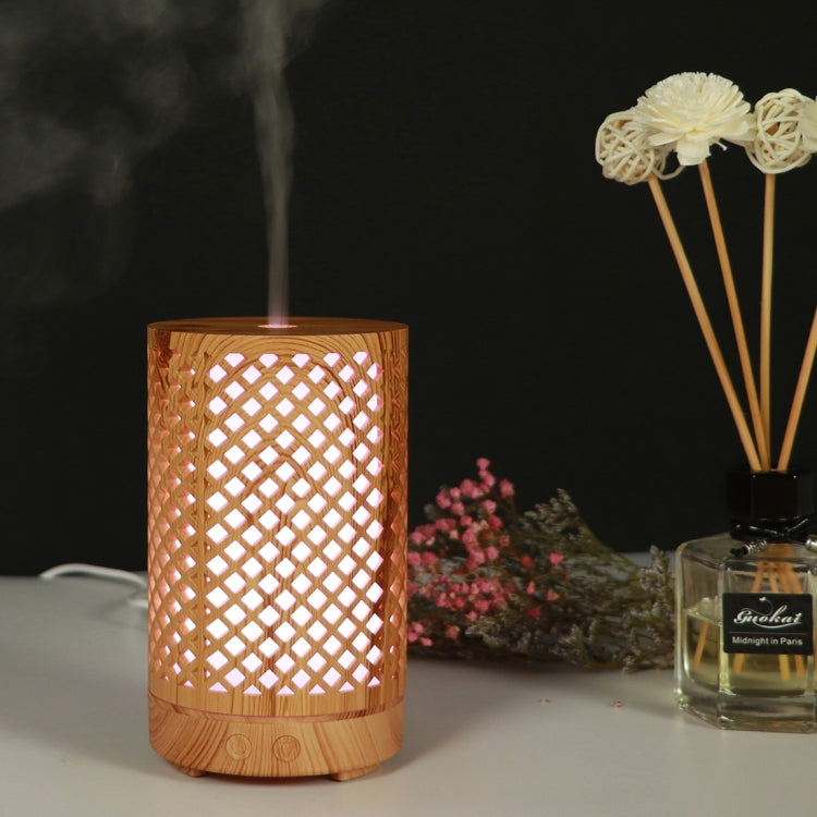 200ml Ausgehöhlter Waldmuster Holz Ätherischer Öl Aromatherapie Gerät Ultraschall Luftbefeuchter, USB, AU-Stecker, UK-Stecker, US-Stecker
