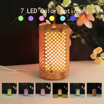 200ml Ausgehöhlter Waldmuster Holz Ätherischer Öl Aromatherapie Gerät Ultraschall Luftbefeuchter, USB, AU-Stecker, UK-Stecker, US-Stecker