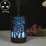 200ml Ausgehöhlter Waldmuster Holz Ätherischer Öl Aromatherapie Gerät Ultraschall Luftbefeuchter, USB, AU-Stecker, UK-Stecker, US-Stecker