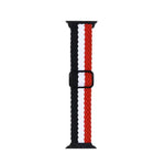 Adjustable Striped Woven Nylon Strap Watchband For Apple Watch Series, 7 41mm / 6&SE&5&4 40mm / 3&2&1 38mm, 7 45mm / 6&SE&5&4 44mm / 3&2&1 42mm