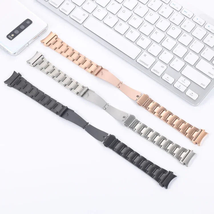 Dreifach-Perlenarmband aus Stahl für schmale Taille, passend für Samsung Galaxy Watch4 40 mm / 44 mm