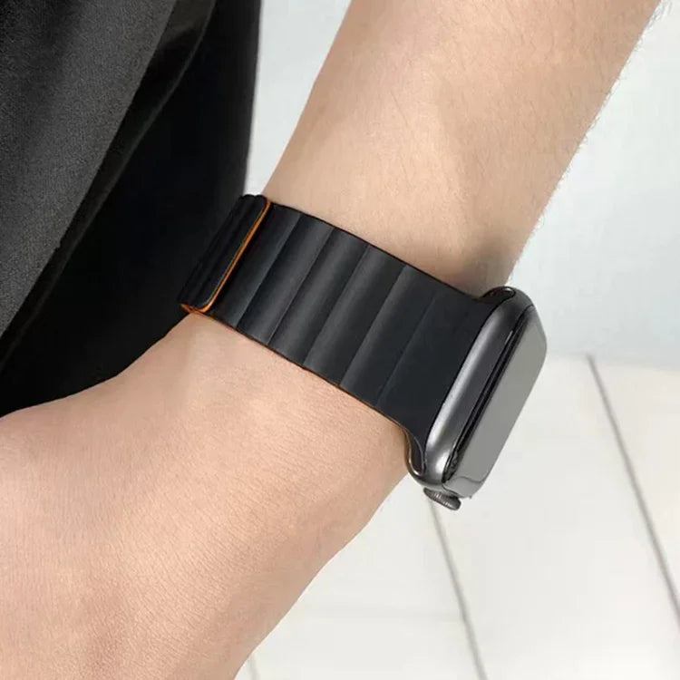 Mutural Moran Series Liquid Silicone Magnetic Strap Watchband For Apple Watch Series, 7 41mm / 6&SE&5&4 40mm / 3&2&1 38mm, 7 45mm / 6&SE&5&4 44mm / 3&2&1 42mm
