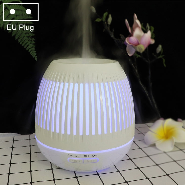 400ml Ausgehöhlter LED Luftbefeuchter Holzmaserung Luftreiniger Aromatherapie Gerät mit Bunter LED-Beleuchtung, EU-Stecker, UK-Stecker, US-Stecker