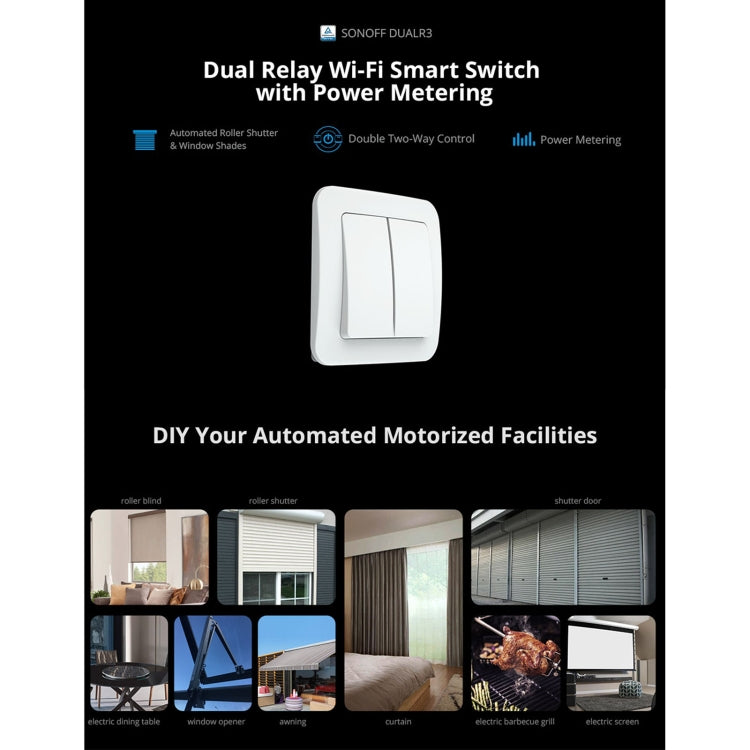 Sonoff DUALR3 Dual-Wege Steuerung WiFi Smart Schaltmodul, DUALR3