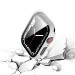 2-in-1-Gehäuse aus PC-Rahmen und gehärtetem Glas, für Apple Watch Series 9/8/7 (41 mm) und Apple Watch Series 8/7 (45 mm)