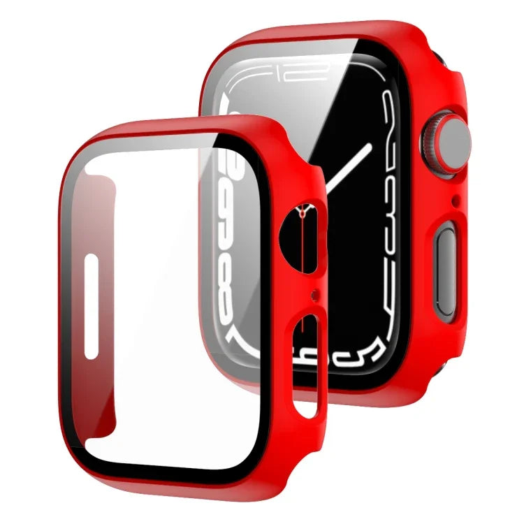 2-in-1-Gehäuse aus PC-Rahmen und gehärtetem Glas, für Apple Watch Series 9/8/7 (41 mm) und Apple Watch Series 8/7 (45 mm)