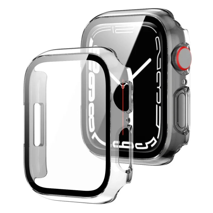 2-in-1-Gehäuse aus PC-Rahmen und gehärtetem Glas, für Apple Watch Series 9/8/7 (41 mm) und Apple Watch Series 8/7 (45 mm)