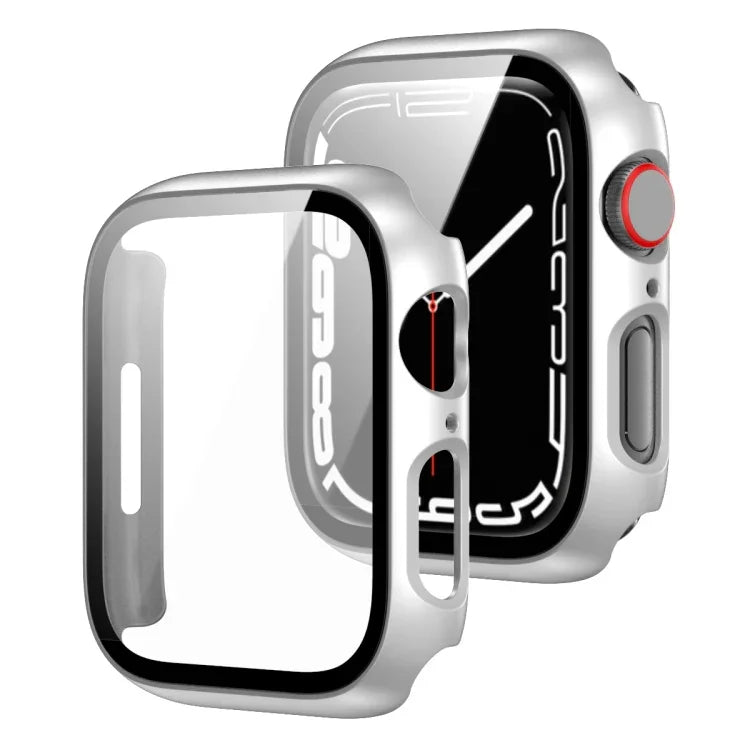 2-in-1-Gehäuse aus PC-Rahmen und gehärtetem Glas, für Apple Watch Series 9/8/7 (41 mm) und Apple Watch Series 8/7 (45 mm)