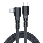 6A PD 20W USB-C / Type-C zu 8 Pin Winkel Handy-Datenkabel, 1m, 2m