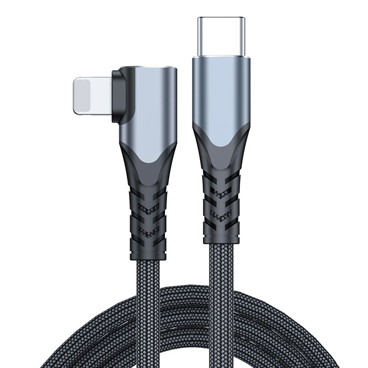 6A PD 20W USB-C / Type-C zu 8 Pin Winkel Handy-Datenkabel, 1m, 2m
