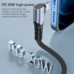 6A PD 20W USB-C / Type-C zu 8 Pin Winkel Handy-Datenkabel, 1m, 2m