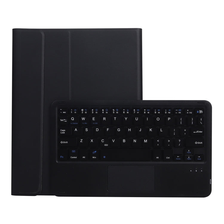 A07B-A Lammlederstruktur Quadratische Tastenkappe Bluetooth-Tastatur Lederhülle mit Touch-Steuerung für iPad, Für iPad 9,7 2018 & 2017 / Pro 9,7 Zoll / Air 2, Für iPad Pro 10,5 Zoll / 10,2 2021 & 2020 & 2019 / Air 3