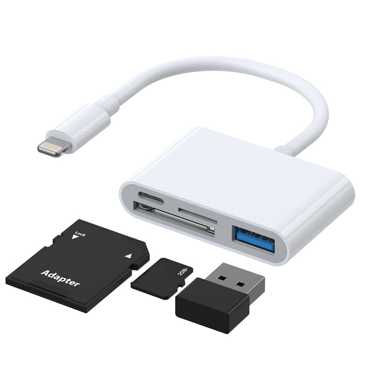 JOYROOM S-H142 4 in 1 8 Pin zu SD / TF Karte + 8 Pin Lade- + USB Schnittstelle OTG Kamera Leser Adapter