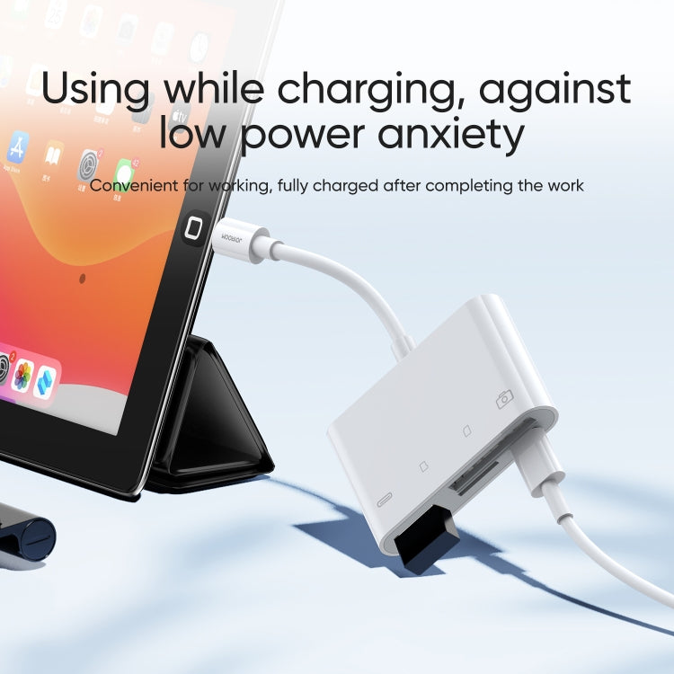 JOYROOM S-H142 4 in 1 8 Pin zu SD / TF Karte + 8 Pin Lade- + USB Schnittstelle OTG Kamera Leser Adapter