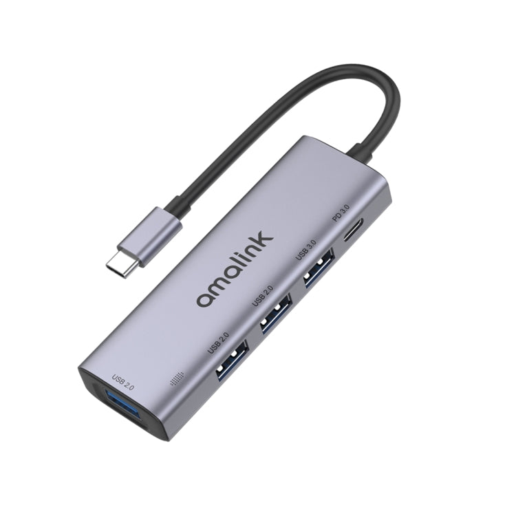 amalink 95119D Typ-C / USB-C zu 4 Ports USB + PD 3.0 Multifunktions-HUB Dockingstation, 95119D