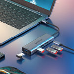 amalink 95119D Typ-C / USB-C zu 4 Ports USB + PD 3.0 Multifunktions-HUB Dockingstation, 95119D