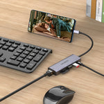 amalink 95122D Typ-C / USB-C zu RJ45 + 2 Ports USB + PD 3.0 Multifunktions-HUB, 95122D